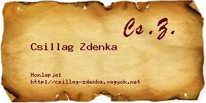 Csillag Zdenka névjegykártya